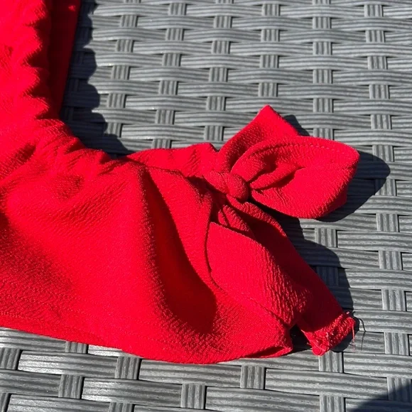 Boohoo Red Top Dress off shoulder size 12 UK - Picture 2 of 3